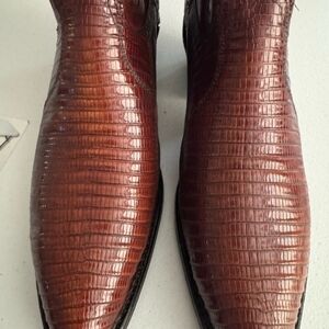 Dan Post Brown Lizard Print Cowboy Boots